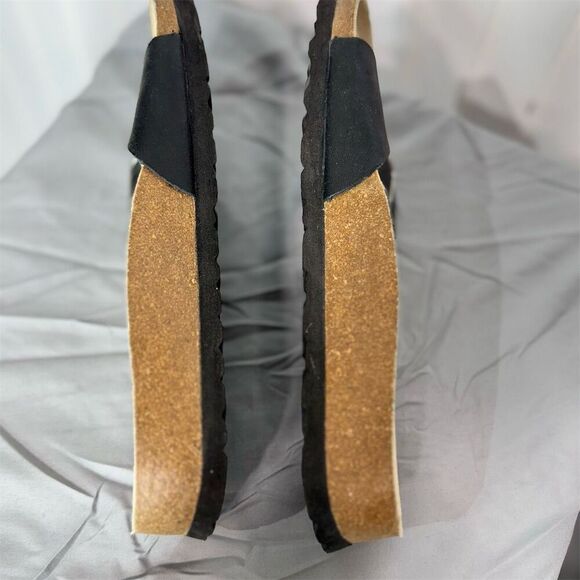 Tula Birkenstock Madrid Black Slide Sandals 7.5 Adjustable Buckle Comfort Boho - Picture 5 of 11